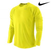 Nike shirt l/m Dri-Fit UV miler geel heren