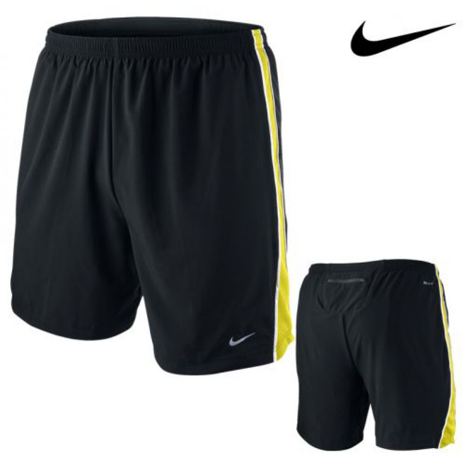 Nike 2-in 1 running short Tempo 18cm zwart/geel heren (foto 1)