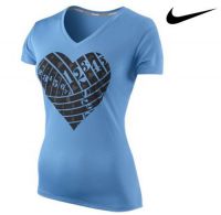 Nike shirt k/m Track Hart running blauw dames