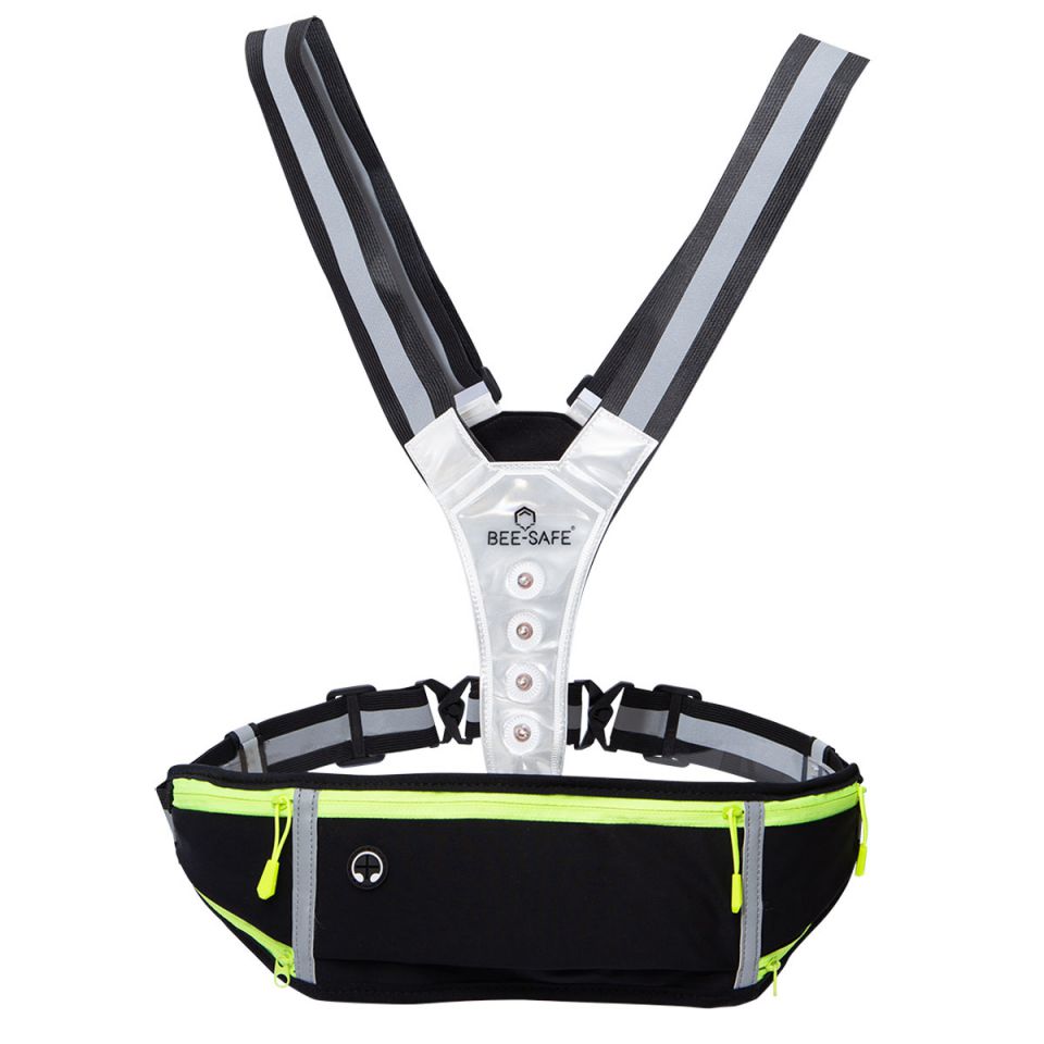 Bee-Safe reflectievest LED USB oplaadbaar waistbag (foto 1)