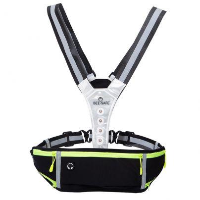 Bee-Safe reflectievest LED USB oplaadbaar waistbag