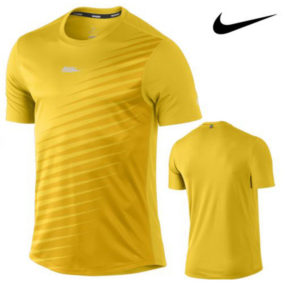 Jachtluipaard Dwingend zwaar Nike shirt k/m Sublimated Running geel heren kopen – Heren