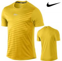 Nike shirt k/m Sublimated Running geel heren