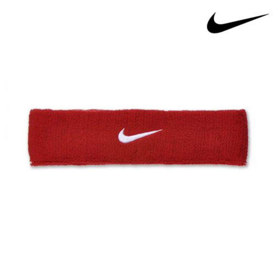 Nike headband swoosh rood/wit (foto 1)