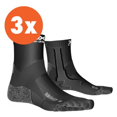 X-Socks Run Fast Zwart 3 Paar