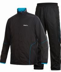Craft hardloopjack + pant Active Run Wind zwart/blauw heren