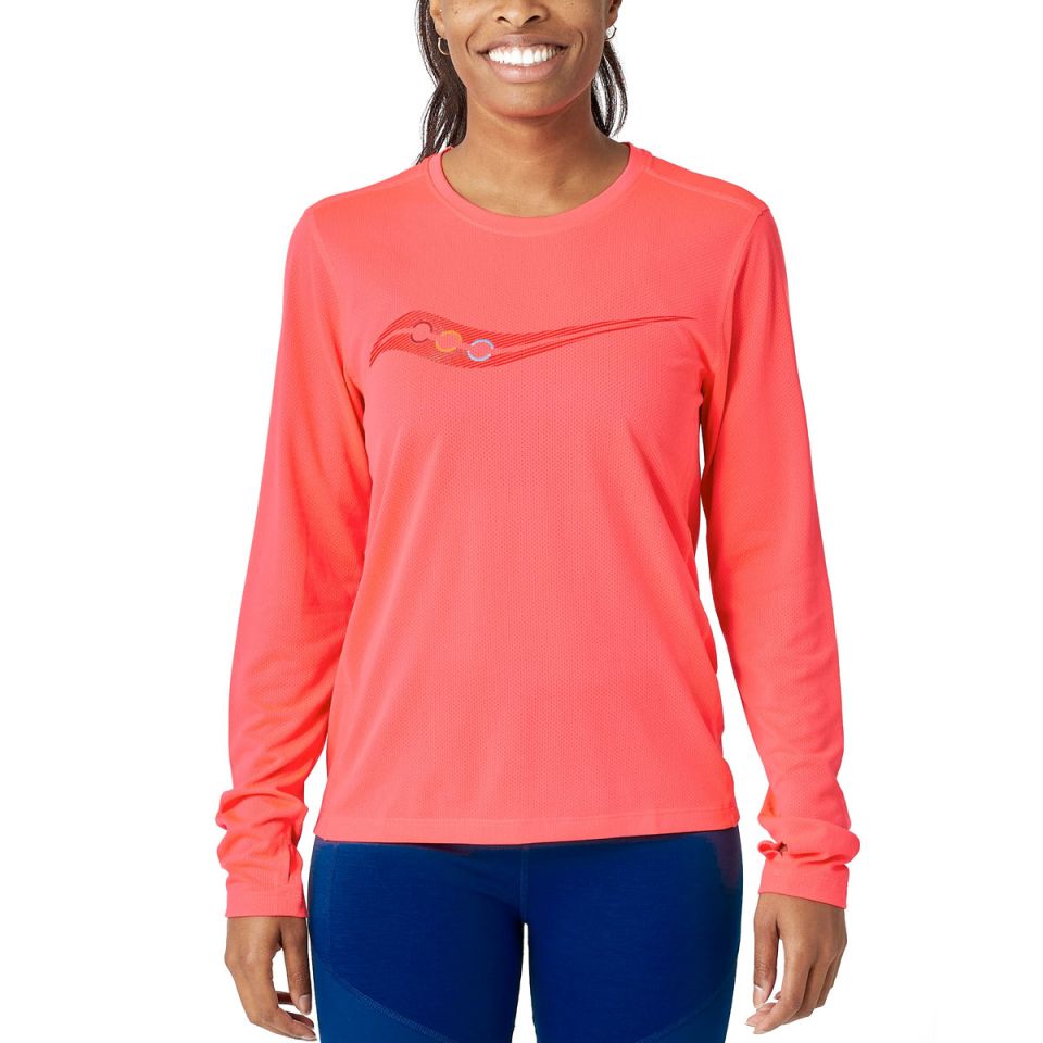 Saucony shirt lange mouw Stopwatch Graphic Dames (foto 1)