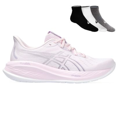 Asics Gel Cumulus 26 + gratis Asics 3-pack sokken Dames