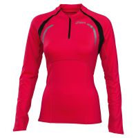 Asics shirt lange mouw 1/2 zip neon roze dames
