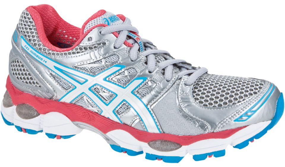 Asics Gel Nimbus 14 zilver/blauw/roze dames (foto 1)