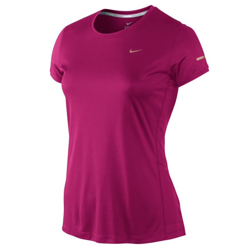 Nike shirt korte mouw Miler fuchsia dames (foto 1)