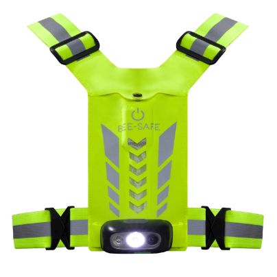 Bee-Safe reflectievest LED lamp USB met telefoonzak