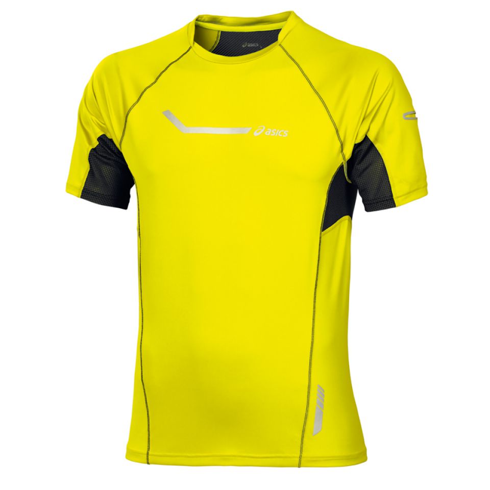 Asics shirt korte mouw stretch neon geel heren (foto 1)