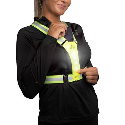 Bee-Safe reflectievest LED lampjes USB met telefoonzak