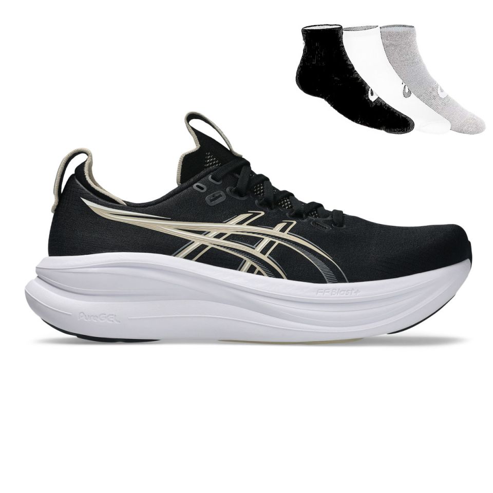 Asics Gel Nimbus 28 + Gratis Asics 3-pack sokken Heren (foto 1)