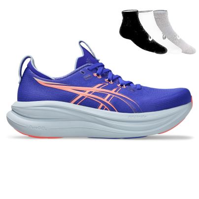 Asics Gel Nimbus 28 + Gratis Asics 3-pack sokken Dames