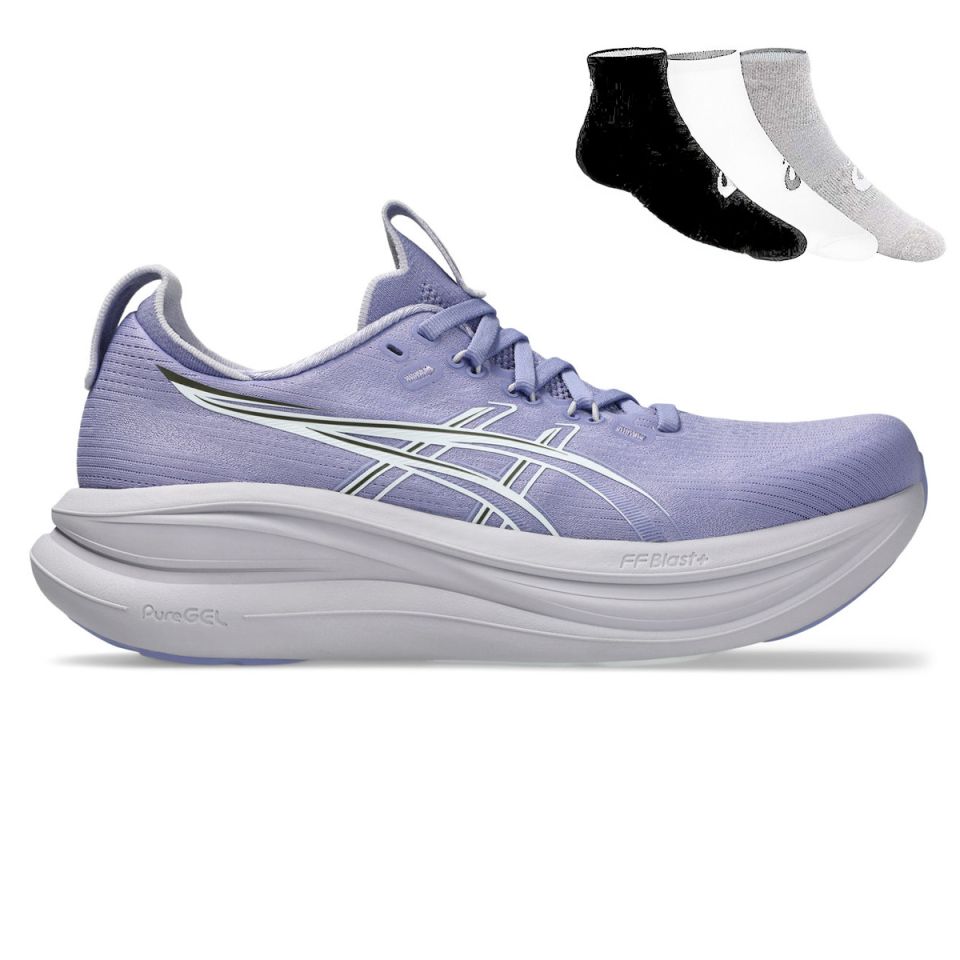 Asics Gel Nimbus 28 + Gratis Asics 3-pack sokken Dames (foto 1)