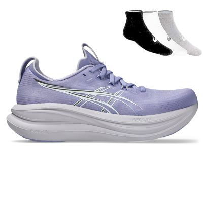Asics Gel Nimbus 28 + Gratis Asics 3-pack sokken Dames