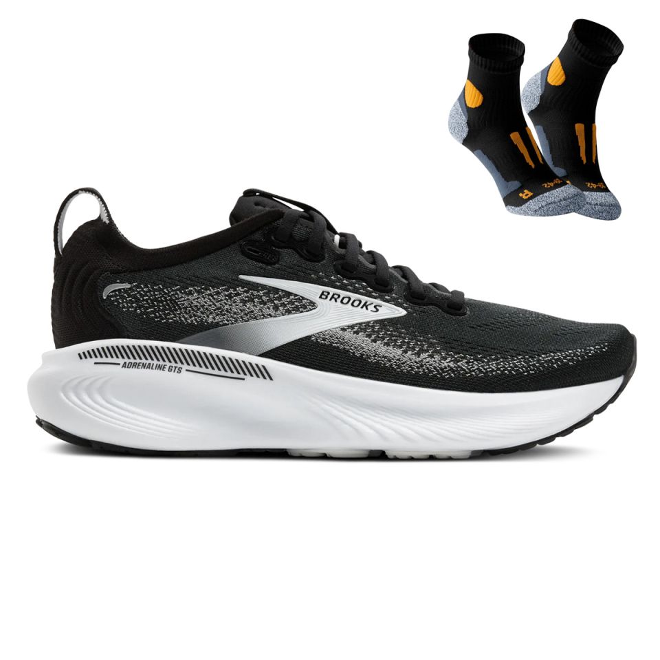 Brooks Adrenaline GTS 25 + Gratis Performance sokken zwart Heren (foto 1)