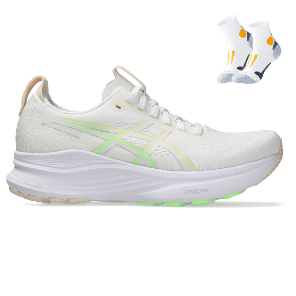 Asics Gel Kayano 32 + Gratis Performance sokken wit Dames (foto 1)