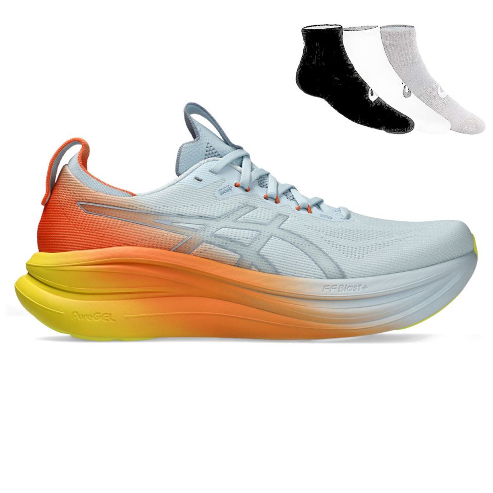 Asics Gel Nimbus 28 + Gratis Asics 3-pack sokken Heren (foto 1)