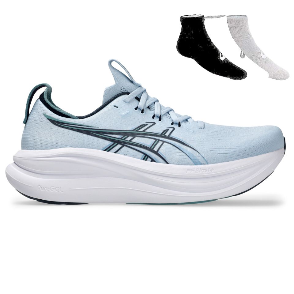 Asics Gel Nimbus 28 + Gratis Asics 3-pack sokken Heren (foto 1)