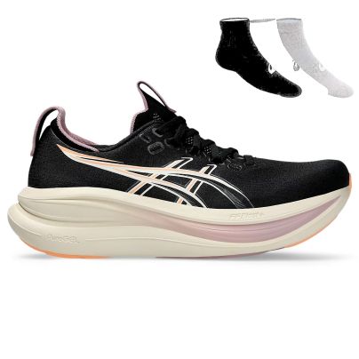 Asics Gel Nimbus 28 + Gratis Asics 3-pack sokken Dames