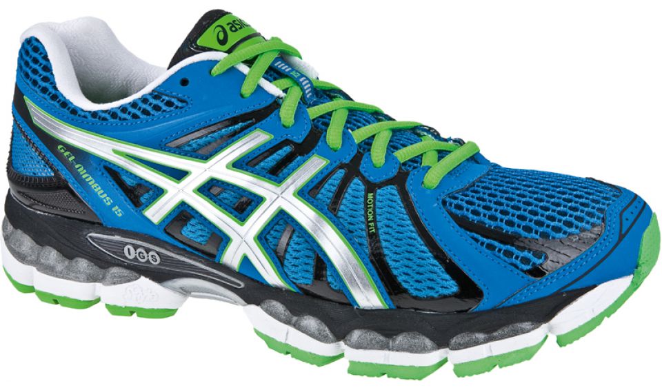 Asics Gel Nimbus 15 blauw/zilver/groen heren (foto 1)