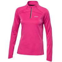 Asics shirt lange mouw 1/2 zip winter roze dames