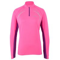 Asics shirt lange mouw 1/2 zip winter roze dames