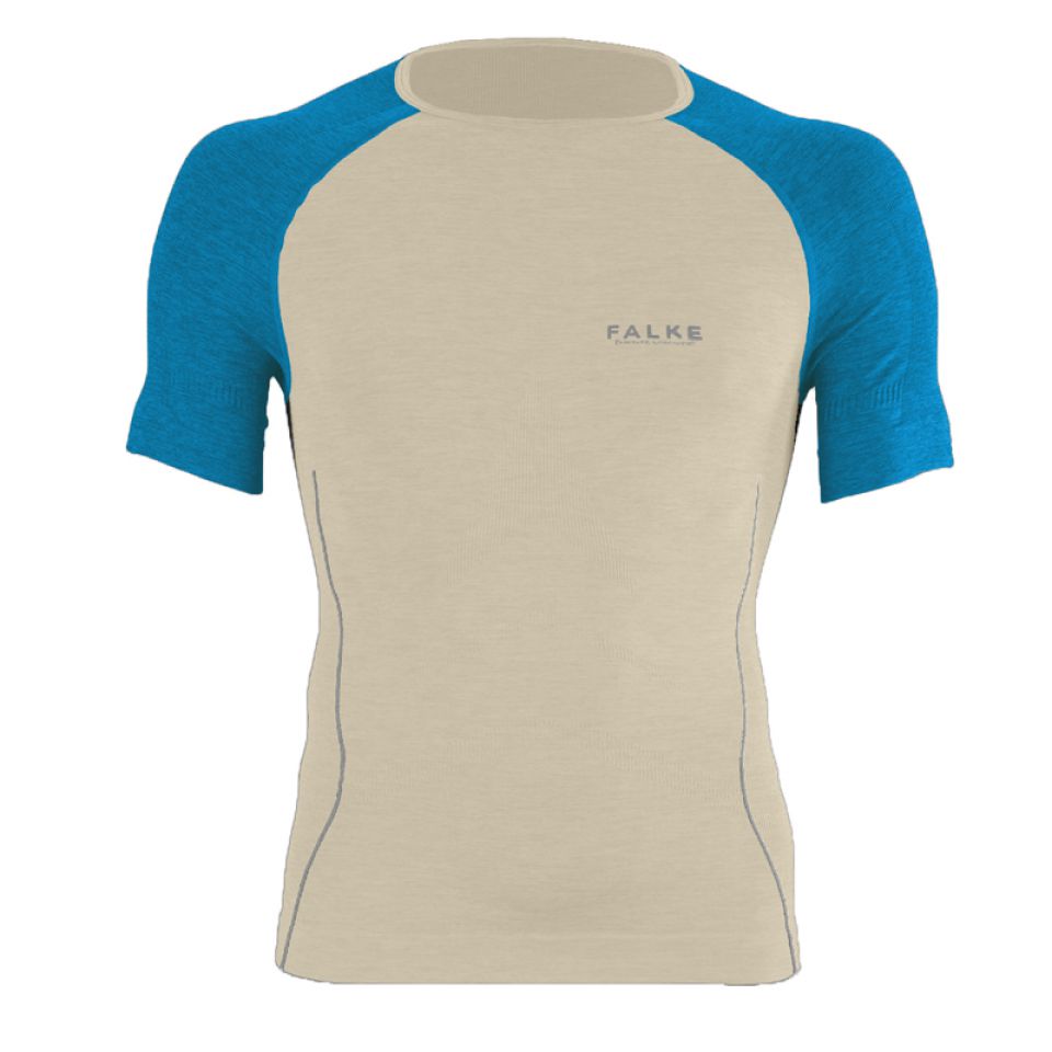 Falke shirt korte mouw Athletic Light grijs/blauw heren (foto 1)