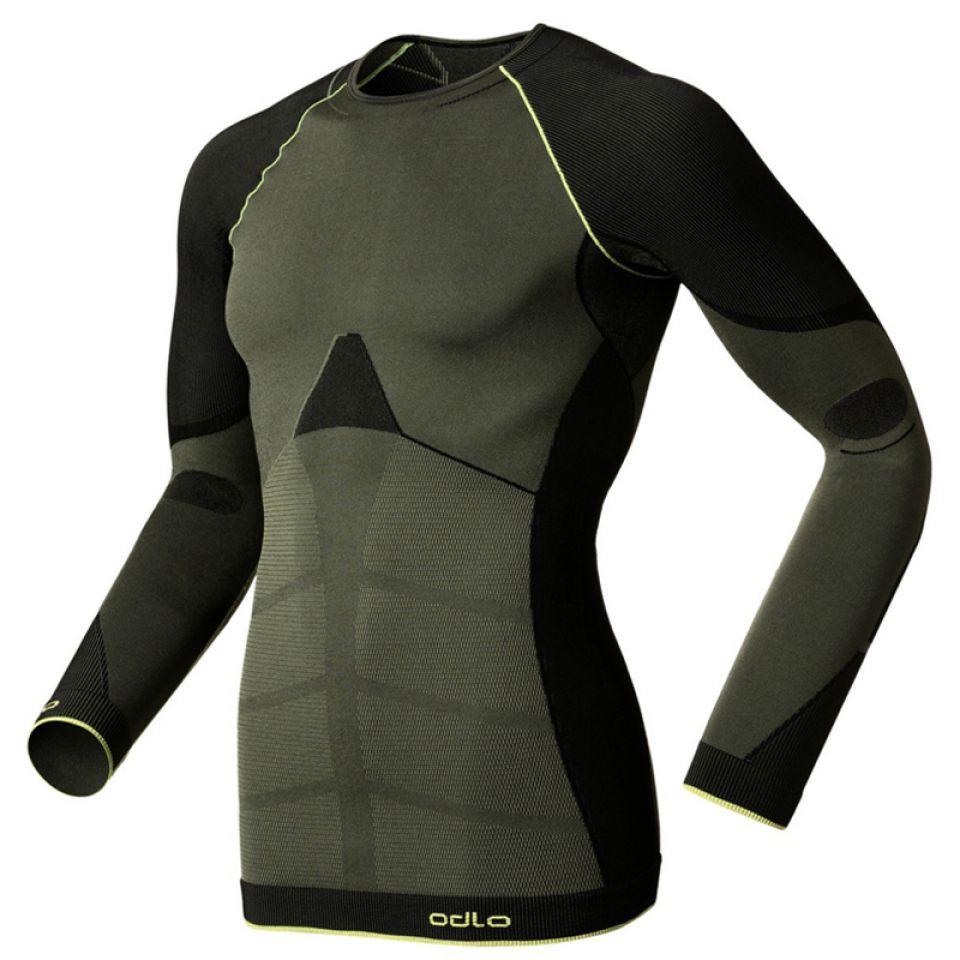 Odlo shirt lange mouw Evolution Warm Green Tec grijs heren (foto 1)