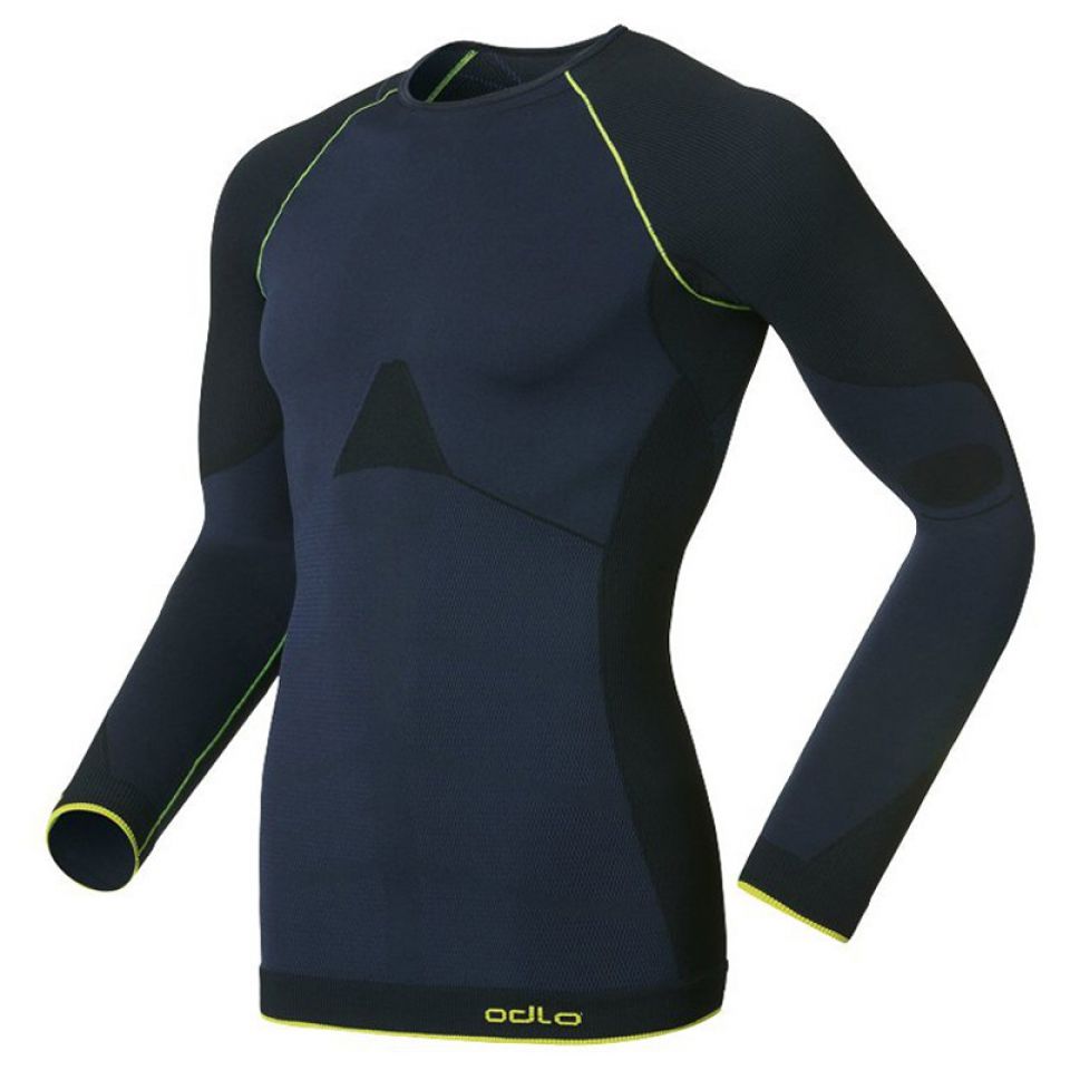 Odlo shirt lange mouw Evolution Warm Green Tec navy heren (foto 1)
