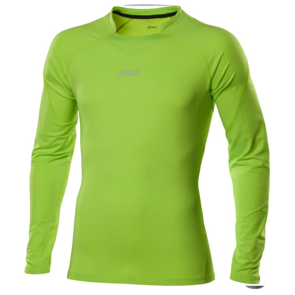 Asics shirt lange neon groen heren kopen – Heren