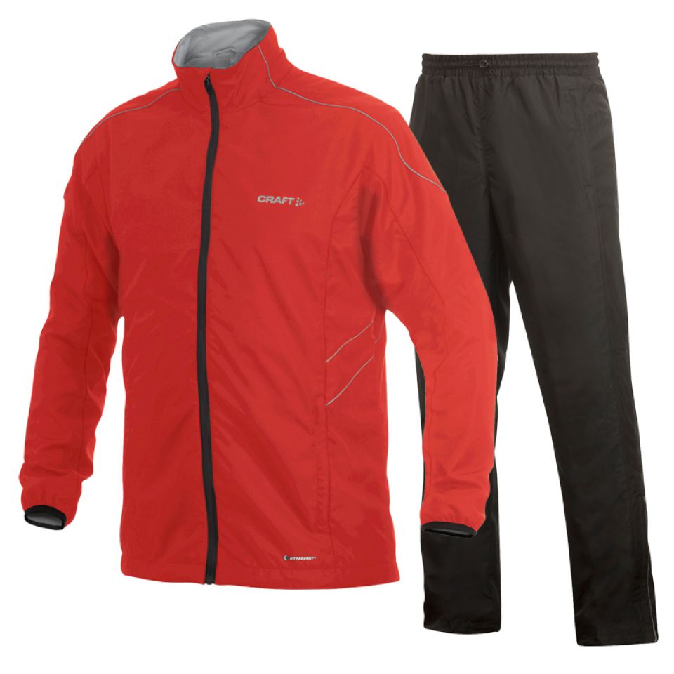 Craft hardloopjack+hardloopbroek Active Run Wind rood heren (foto 1)