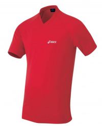 Asics Shirt korte mouw Bikila rood v-neck Heren