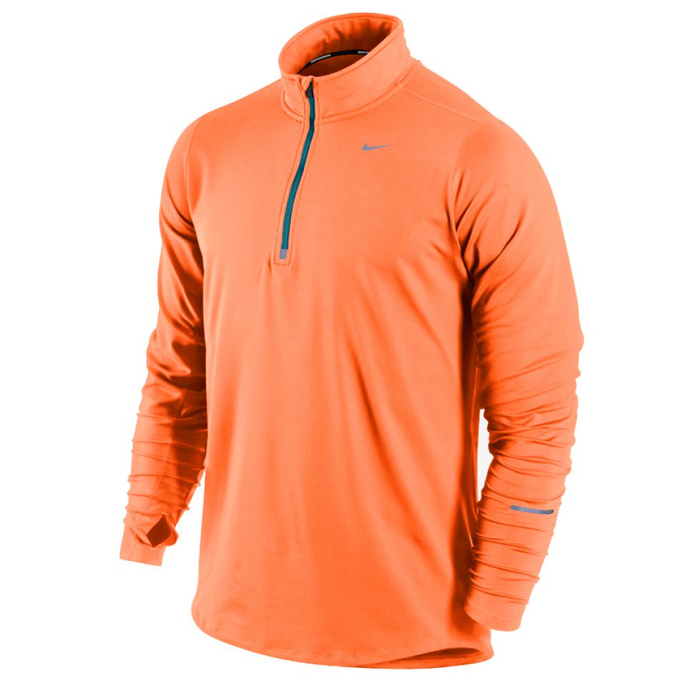 Nike shirt lange mouw Element 1/2 zip neon oranje heren (foto 1)