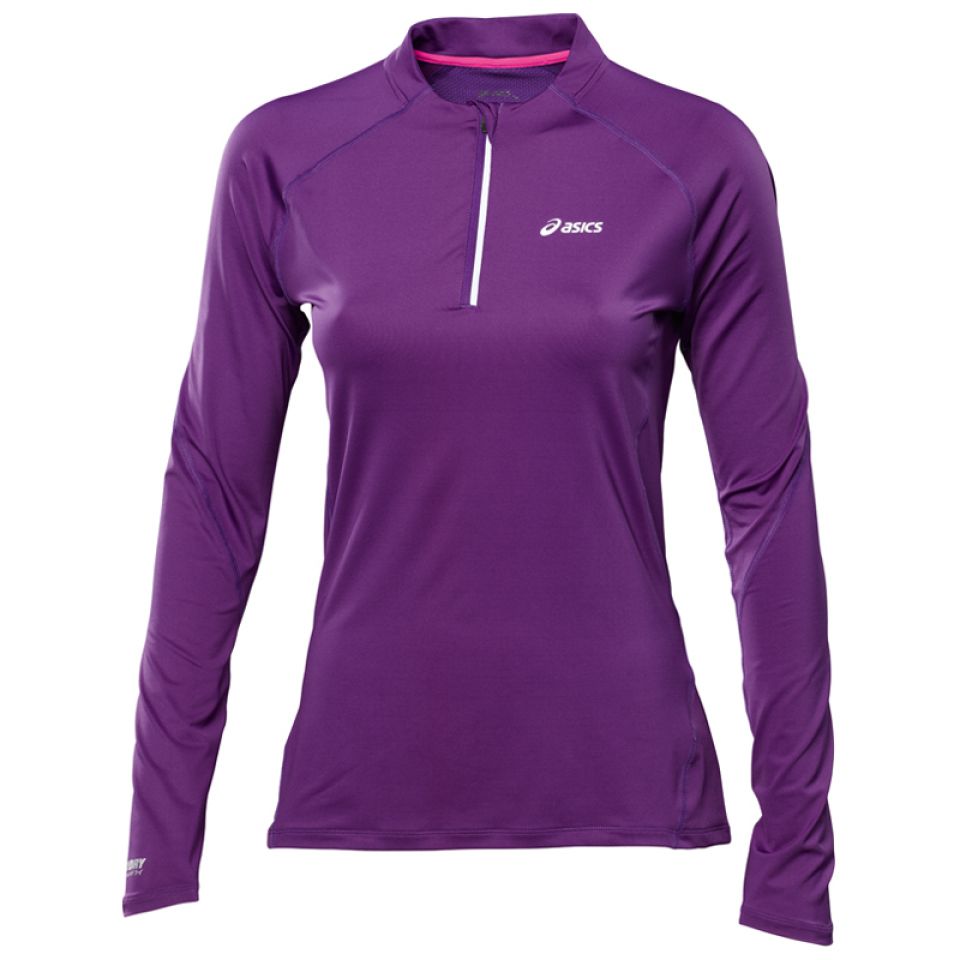 stopverf meloen Renovatie Asics shirt lange mouw 1/2 zip paars dames kopen – Dames