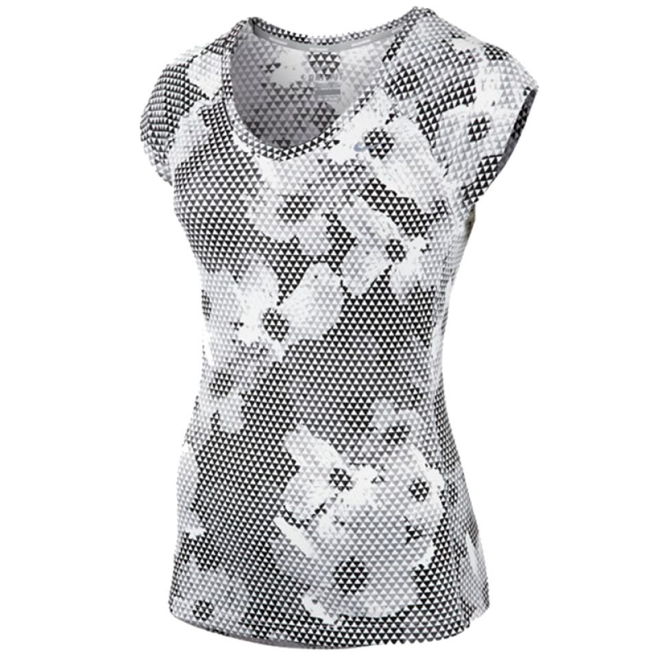 Nike shirt korte mouw Epic Run wit/zwart dames (foto 1)