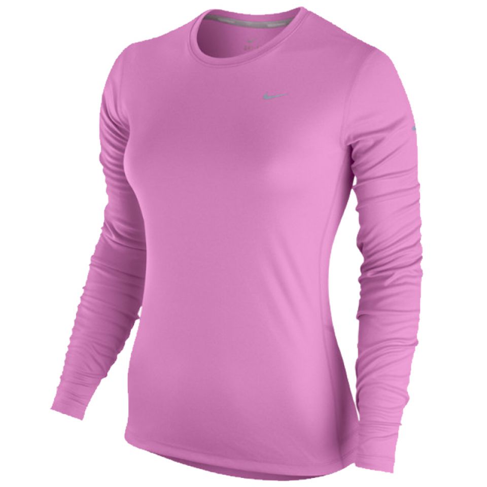 Nike shirt lange mouw Miler roze dames (foto 1)