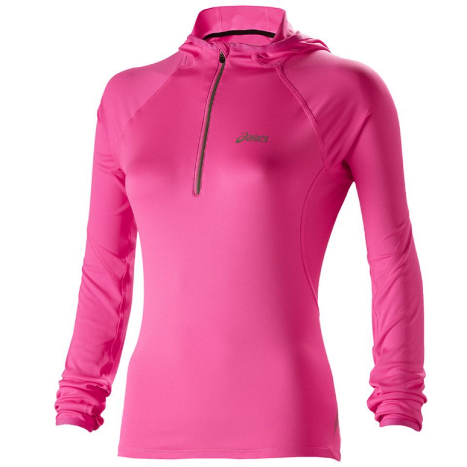 Asics shirt lange mouw zip roze dames kopen –