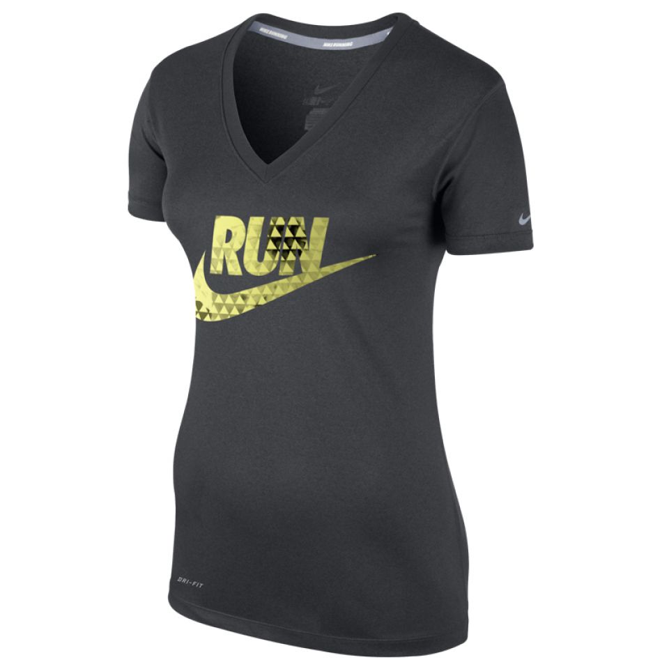 Nike shirt korte mouw Legend V-neck zwart dames (foto 1)