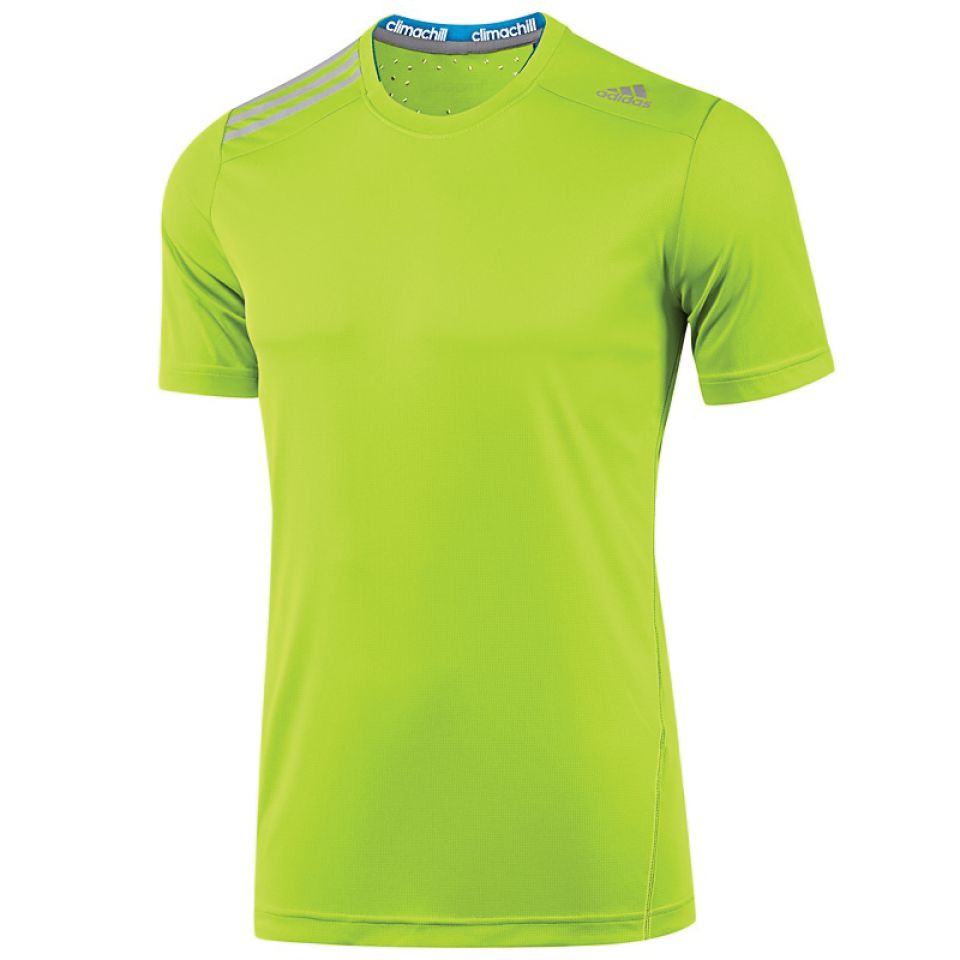 Adidas shirt korte mouw Climachill neon heren (foto 1)