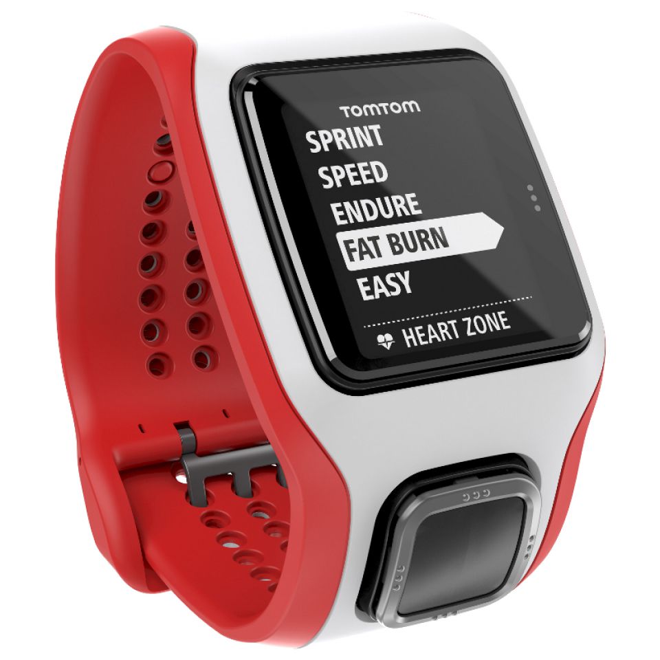 TomTom Multi-Sport Cardio GPS-sporthorloge wit/rood (foto 1)