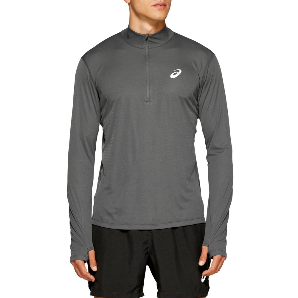 Asics shirt lange mouw 1/2 zip Silver Heren (foto 1)