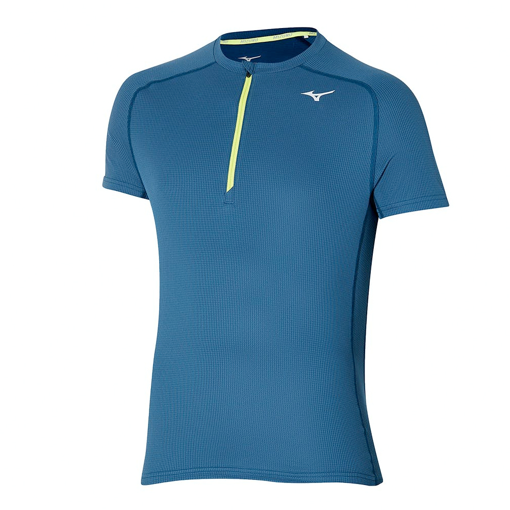 Mizuno shirt korte mouw 1/2 zip Trail DryAeroFlow Heren (foto 1)