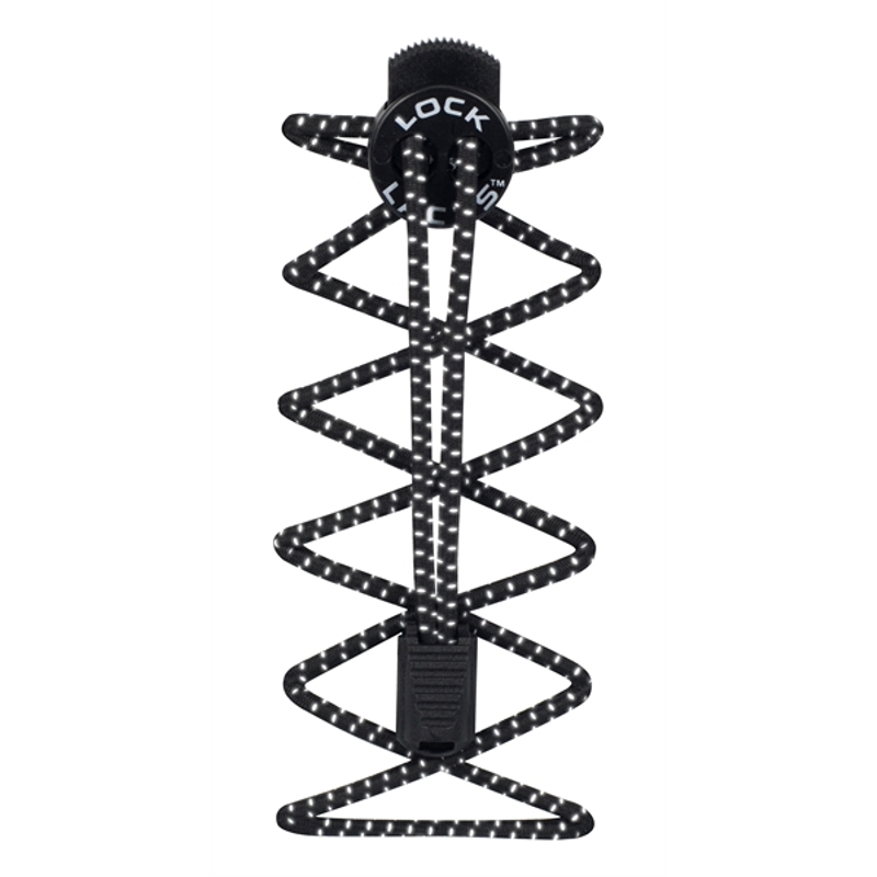 Nathan Lock Laces elastische veters met stop reflective zwart kopen