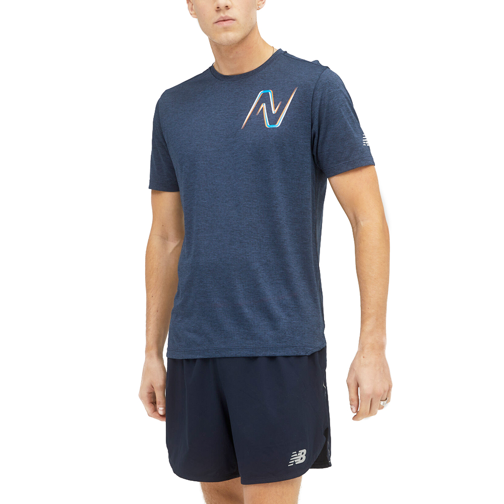 New Balance shirt korte mouw Graphic Impact Run Heren (foto 1)