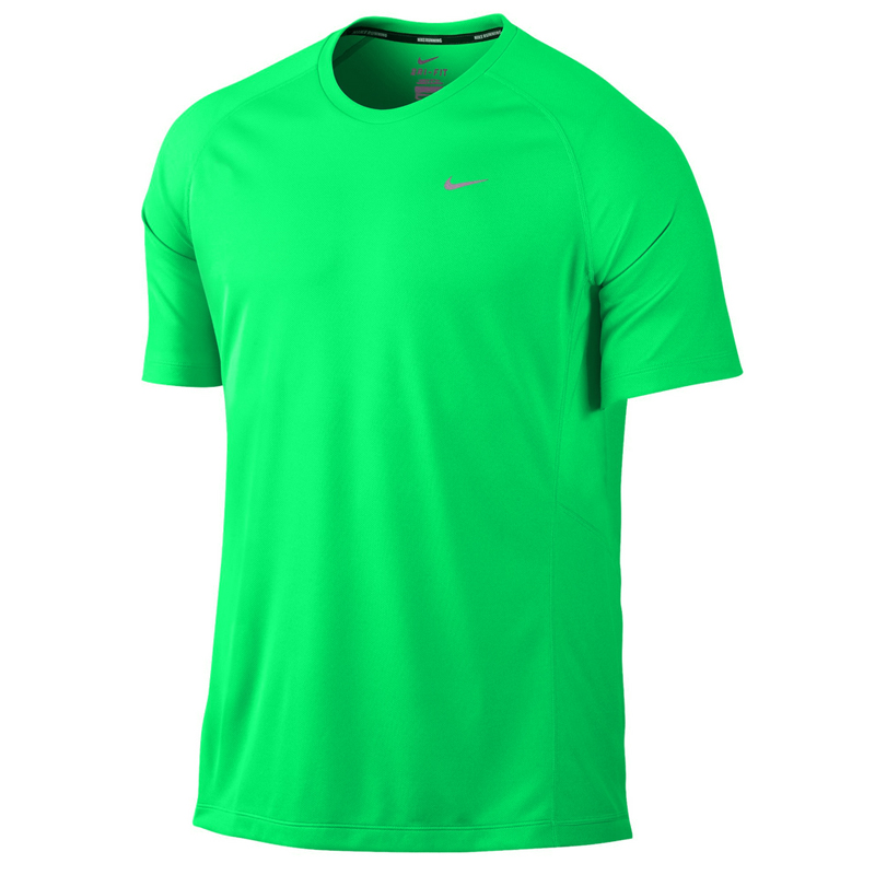 Nike shirt korte mouw Miler groen heren kopen – Heren
