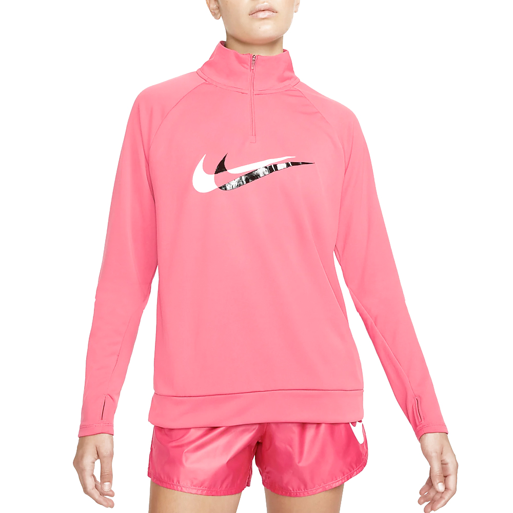 Nike shirt lange mouw 1/2 zip Swoosh Run Dames (foto 1)